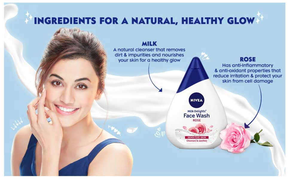 Nivea Face Wash Milk Delights Caring Rosewater